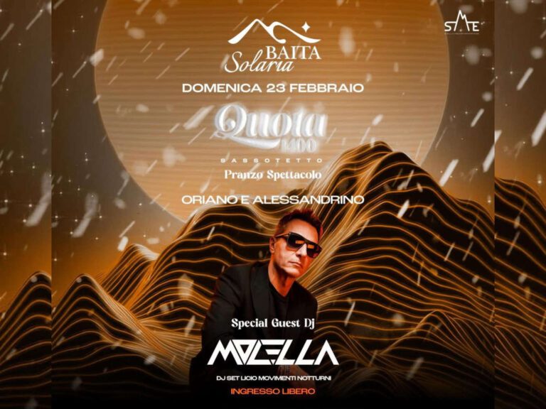 Sassotetto, il dj Molella alla Baita Solaria domenica 23 Febbraio