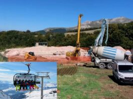 Monte Prata, procedono i lavori per la nuova seggiovia e laghetto