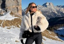 Cortina chic, Ilary Blasi abbina l’outfit al suo amico a quattro zampe