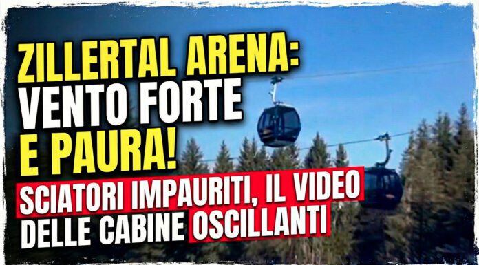Zillertal Arena, vento forte provoca oscillazioni: sciatori impauriti