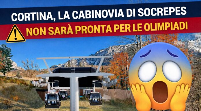 Cortina, la cabinovia di Socrepes non sarà pronta per l’inizio delle Olimpiadi