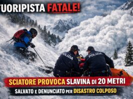 Fuoripista fatale, sciatore provoca una slavina di 20 metri. Salvato e denunciato per disastro colposo