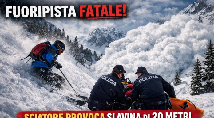 Fuoripista fatale, sciatore provoca una slavina di 20 metri. Salvato e denunciato per disastro colposo