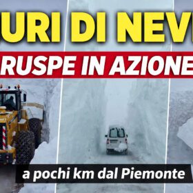 Muri di neve altissimi e ruspe in azione in Francia a pochi km dal confine con il Piemonte – VIDEO