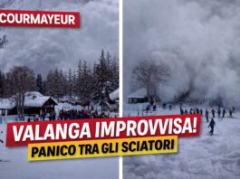 Valanga improvvisa a Courmayeur, la nube di neve travolge gli sciatori e crea il panico – VIDEO