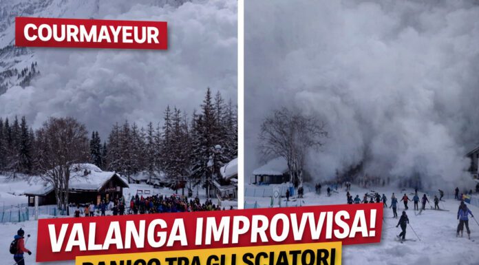 Valanga improvvisa a Courmayeur, la nube di neve travolge gli sciatori e crea il panico – VIDEO