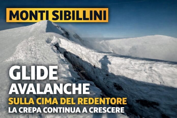 monti-sibillini-glide-avalanche-cima-del-redentore-crepa