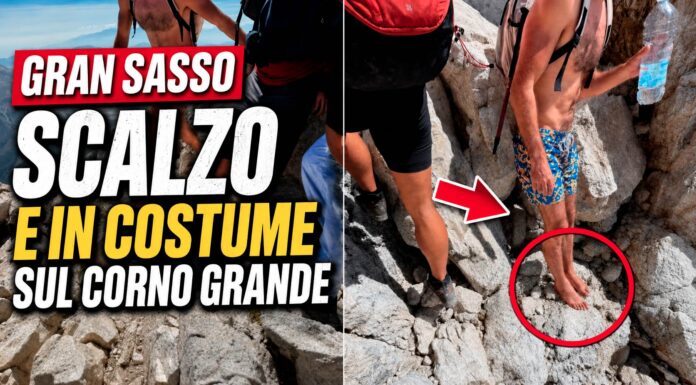 Gran Sasso, scalzo e in costume sul Corno Grande a quasi 3mila metri: interviene il Soccorso Alpino