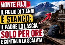 Monte Fuji, il figlio di 7 anni è stanco: il padre lo lascia solo per ore e continua la scalata