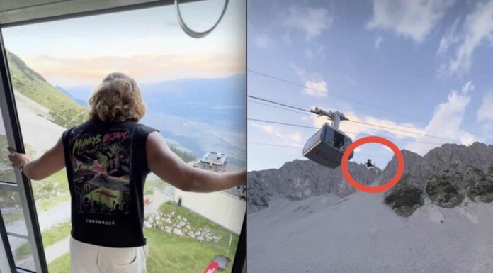 Parkour estremo sulla Nordkette: oltre 50 atleti si sono lanciati da una cabinovia in movimento