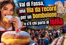Val di Fassa, una fila da record per un bombolone e c’è chi parla di follia – VIDEO
